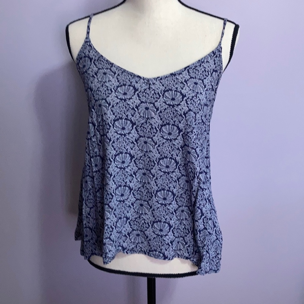 Blue and white tank top